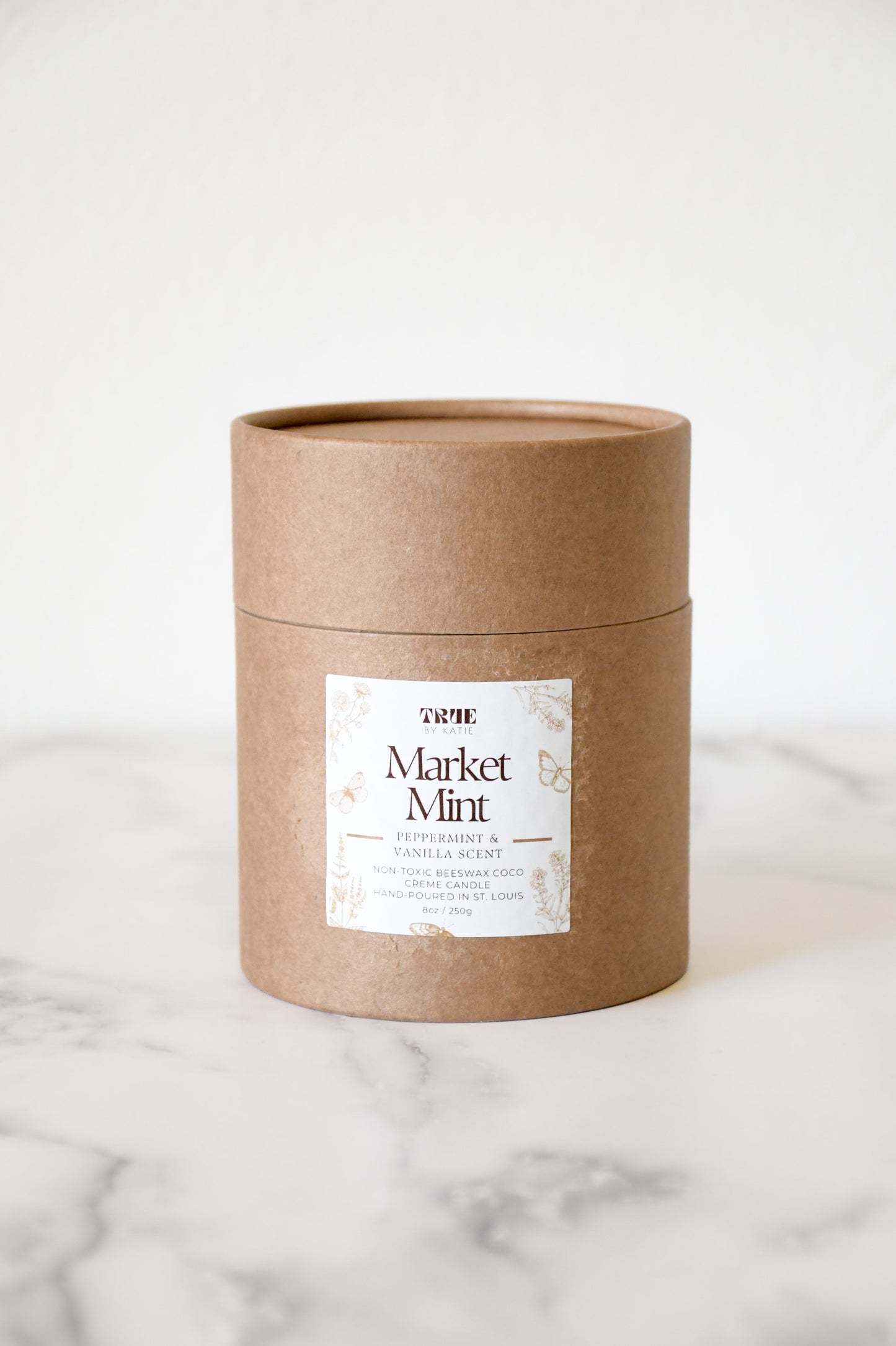 Peppermint Eucalyptus Candle - 8oz Beeswax Mint – non toxic candle