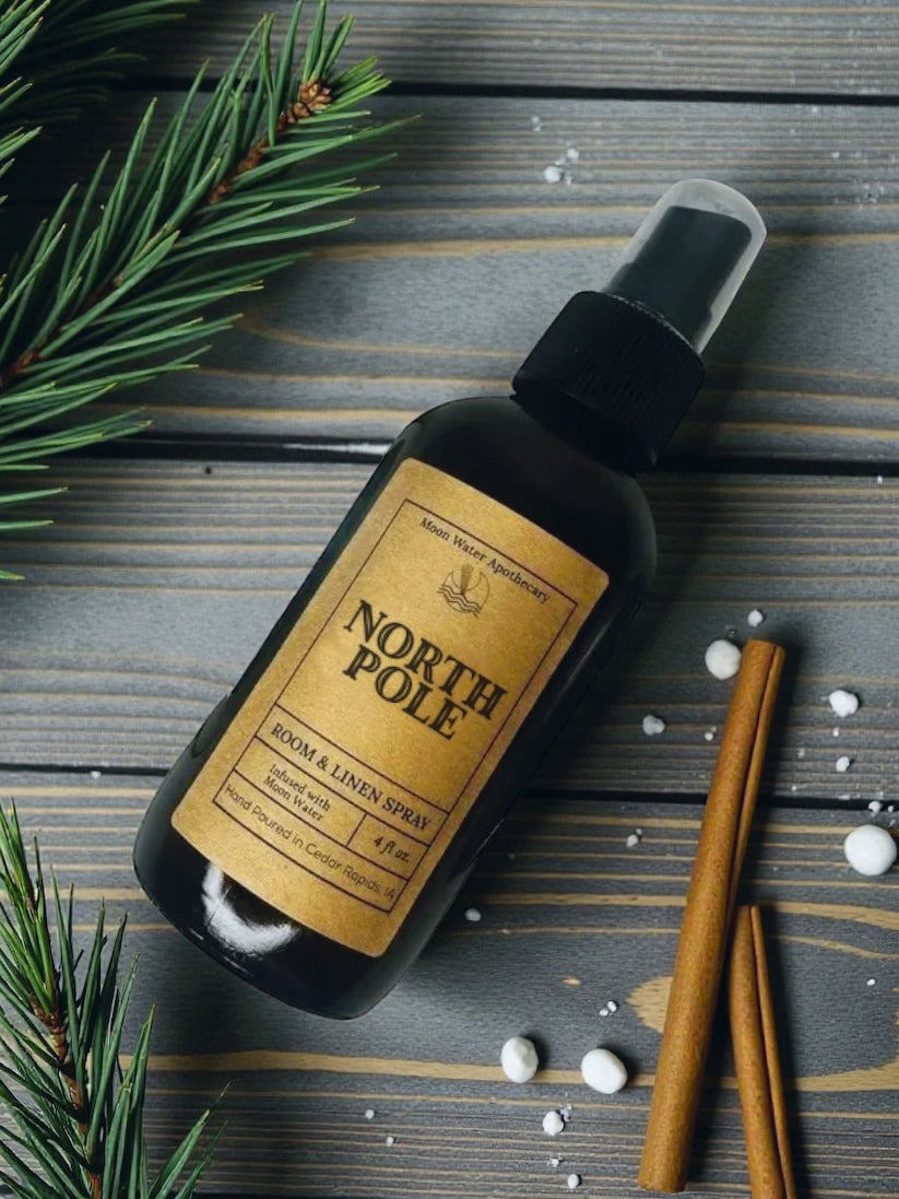 NORTH POLE - REED DIFFUSER & ROOM SPRAY --Eucalyptus, Pine, Cedar, Rosemary, Clove -- Moon Water Apothecary –
