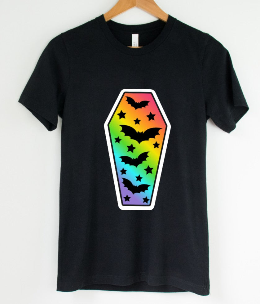 Rainbow Batty Coffin - T-Shirt