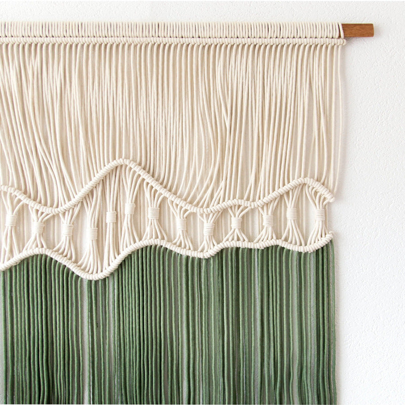 Green Ombre Macrame - handmade tapestry