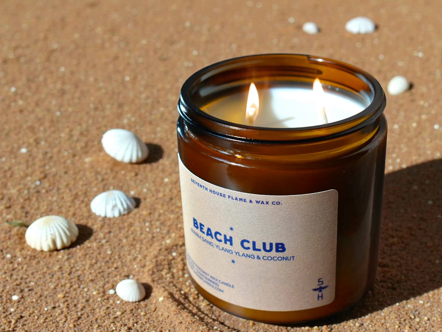 Tropical Coconut Amber Candle | Warm Beach Vacation Scent –