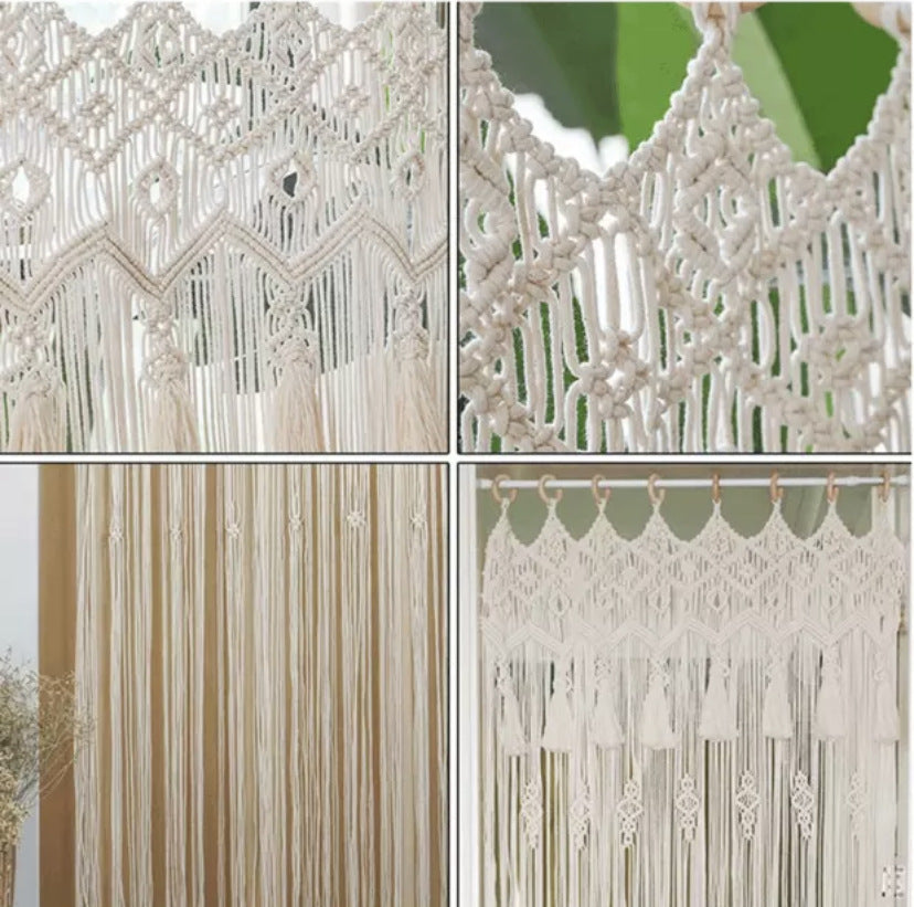 Hand-Woven Macrame Bohemian Curtains – 0