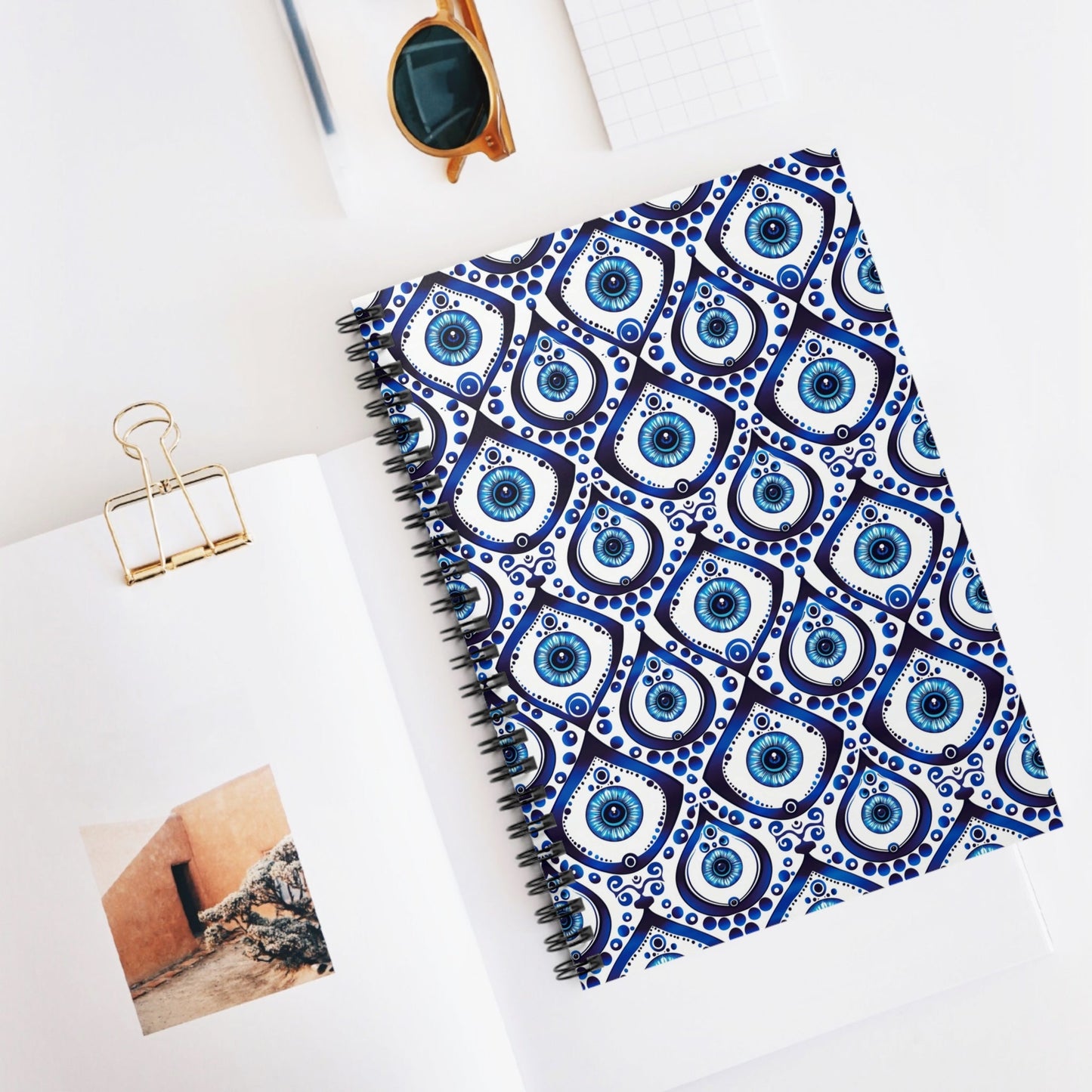 Bespattered Facade Evil Eye Spiral Notebook - Lined Pages
