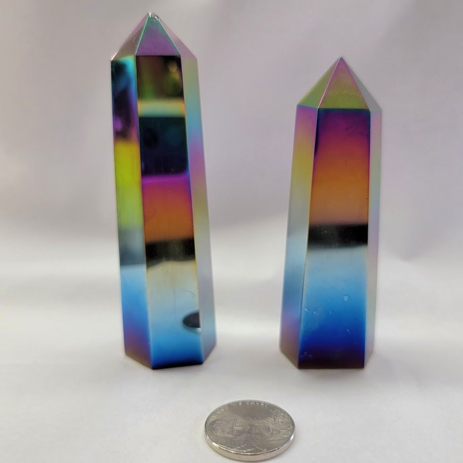 Black Rainbow Plated Obsidian – Large Polished Crystal (China)
