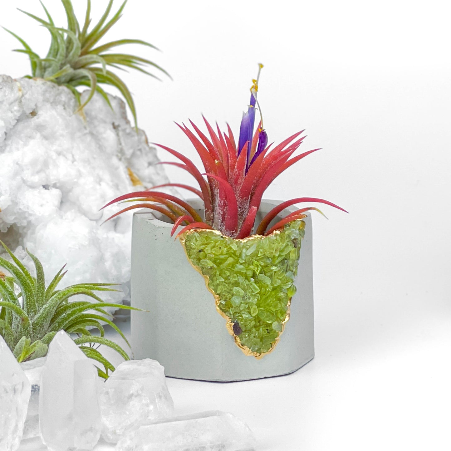 GREEN PERIDOT GEODE PLANTER – Small Geode Planter