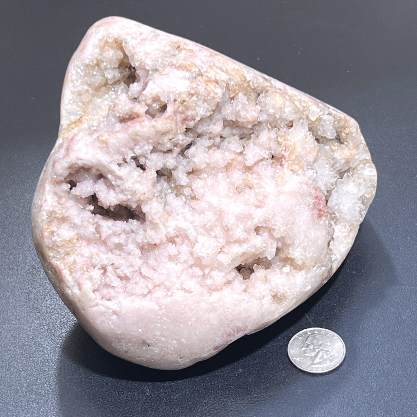 Large Pink Amethyst Druzy Crystal Cluster Standing Freeform Select Polished Carving – Home & Living > Home Decor > Home Accents > Rocks & Geodes