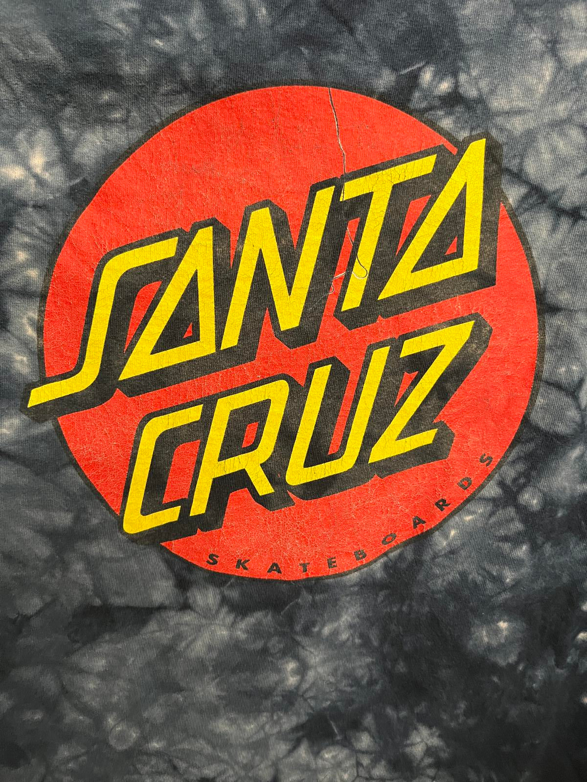 Faded Santa Cruz Dot Tie Dye T-shirt - Skate Tee -M