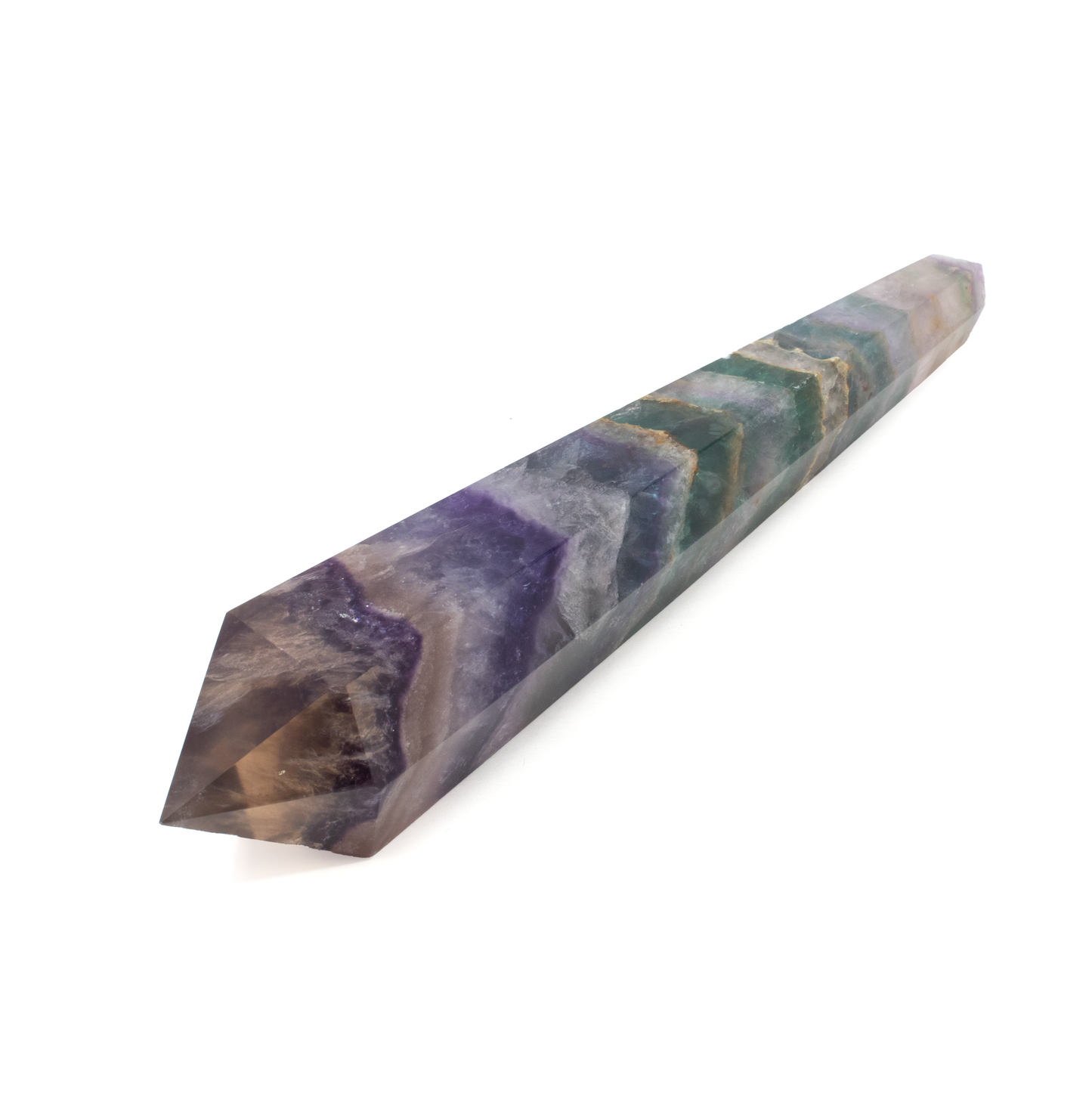 Rainbow Fluorite Tapered Point with Stainless Steel Spiral Stand –