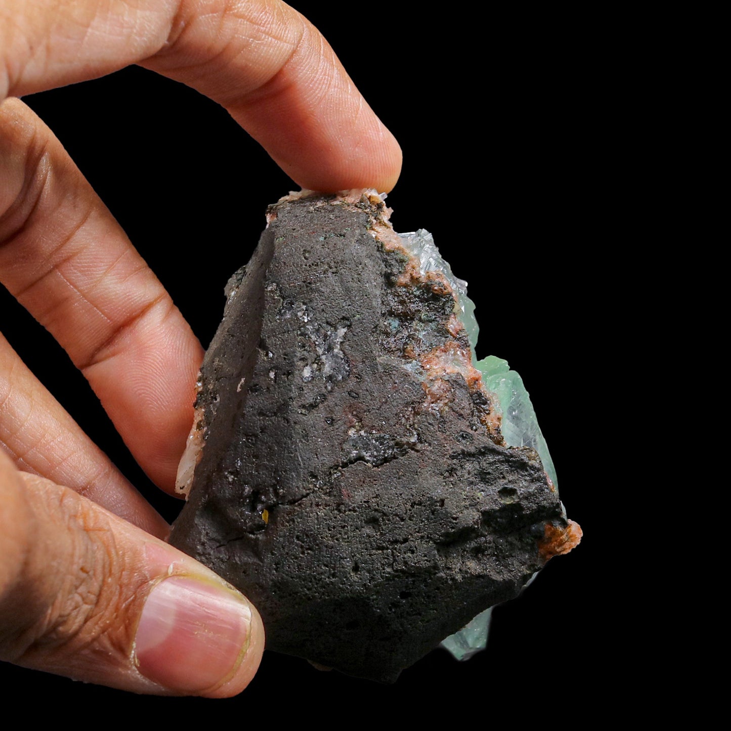 Green Apophyllite with Stilbite Natural Mineral Specimen – Apohyllite