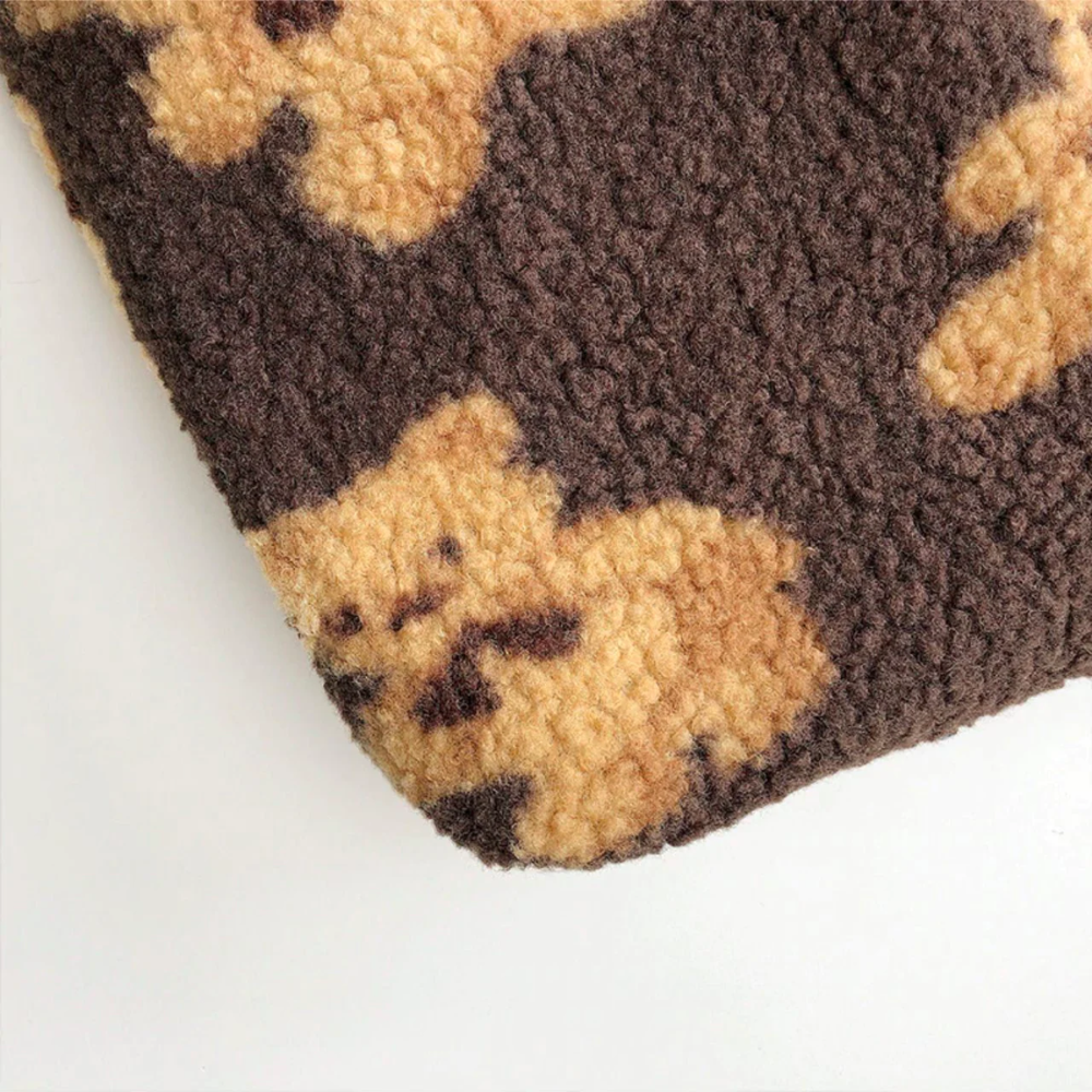 Teddy Bear Tote Bag - Fuzzy Plush Shoulder Bag –