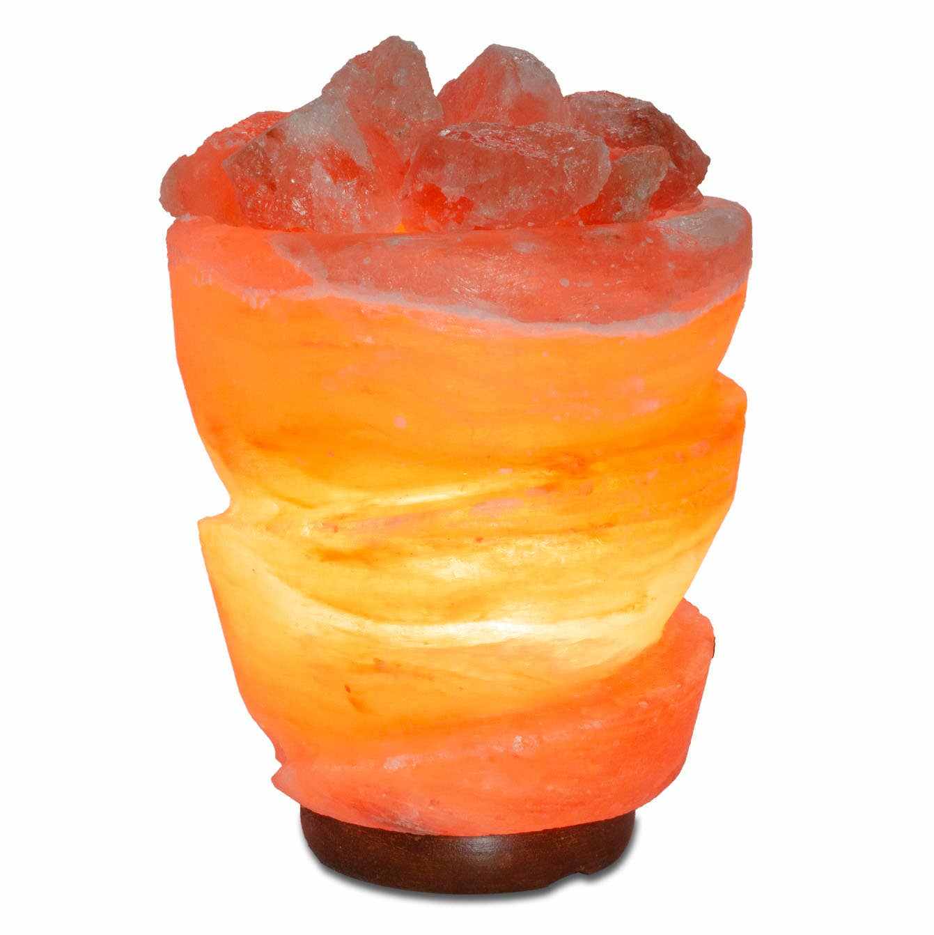 Funnel w/ Chunks Salt Lamp - 9.5" avg. - Cord, Bulb, Dimmer