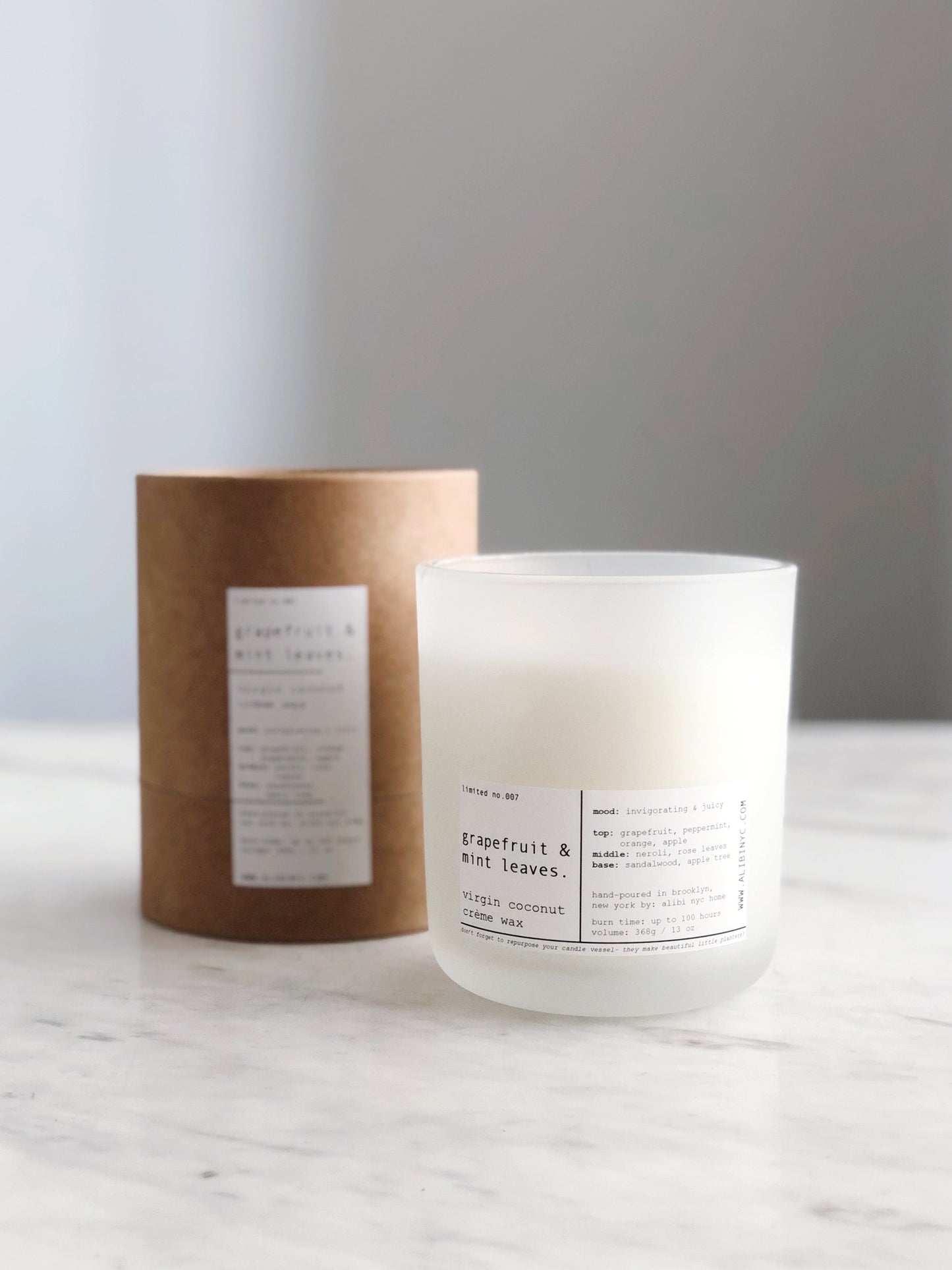 GRAPEFRUIT & MINT LEAVES | VIRGIN COCONUT CRÈME WAX & WOODEN WICK CANDLE – CANDLES
