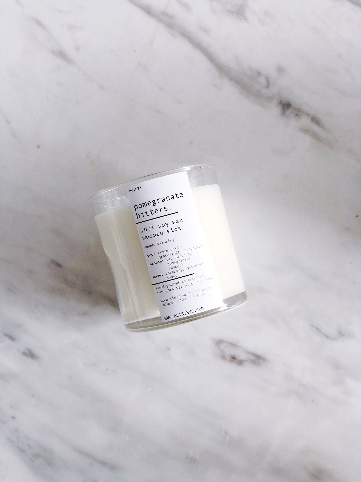 Pomegranate Bitters Soy Candle – Wood Wick 8.5oz – CANDLES