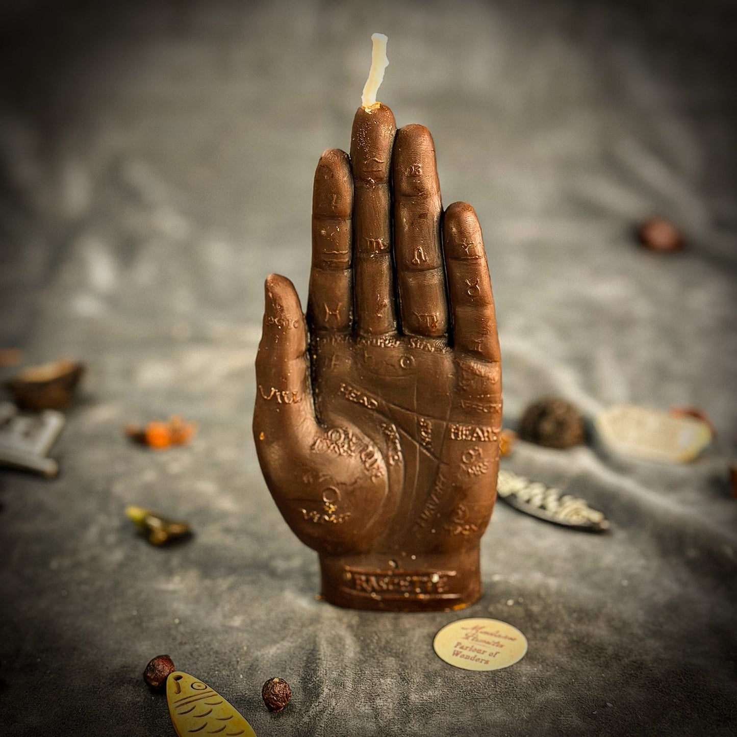 Hand of Fate Spell Candle Kit - Beeswax Ritual – Brown (Stability) Candle Spell Kit