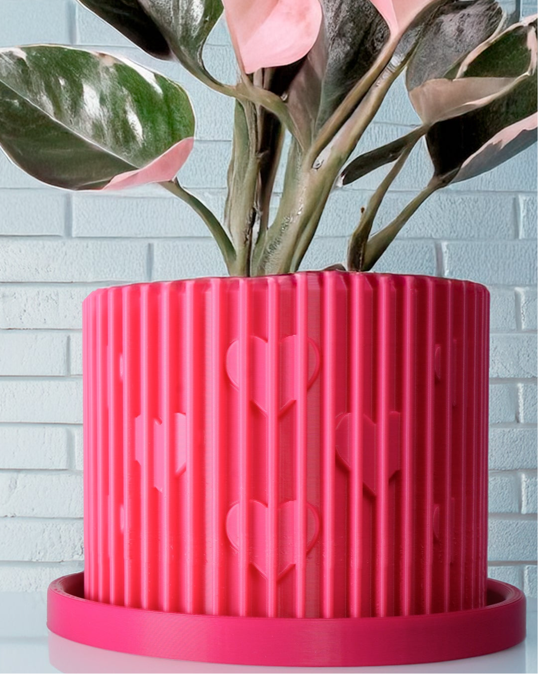 Modern Heart-Shaped Planter with Drainage & Saucer – Unique Valentine’s Day Gift for Plant Lovers, 3d Printed Planter Home Hosting Decor, – Planter