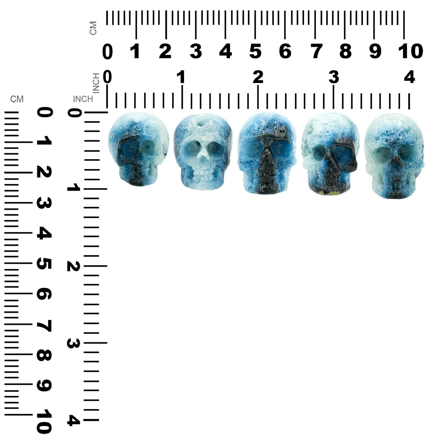 Starborn Blue Ice Glacierite Hand-Carved Skull 25-30 mm – RP - Regular Price
