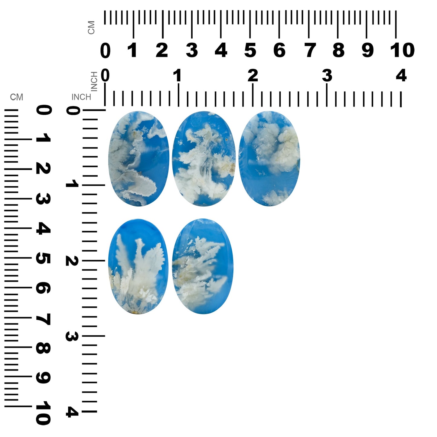 Starborn Oval White Plume Agate Doublet Cabochons - 1 piece