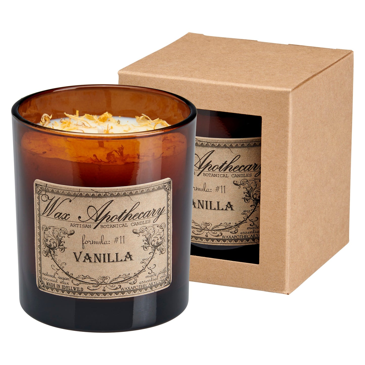 9 oz Vanilla Artisan Amber Glass Candle