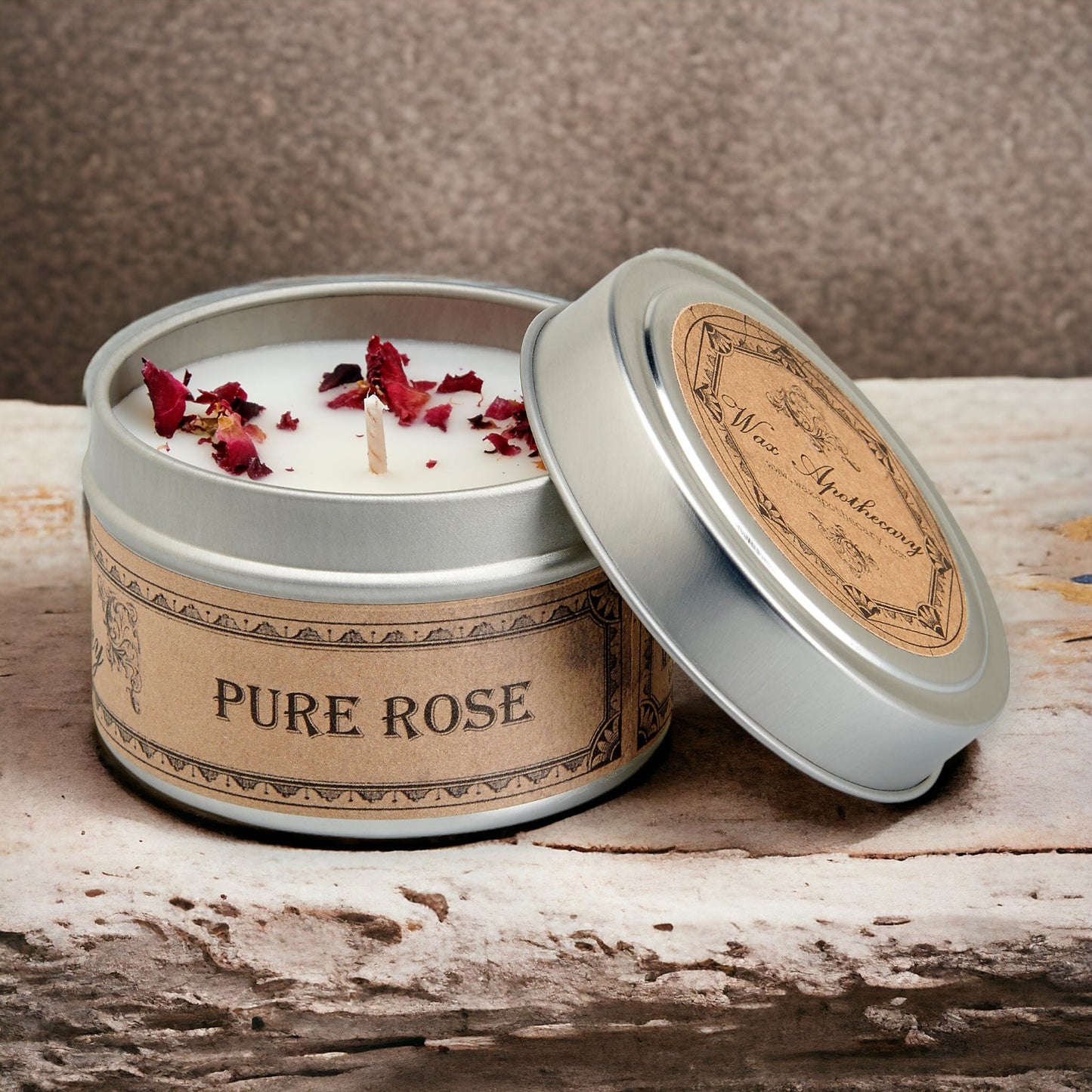 Pure Rose Botanical Candle Travel Tin