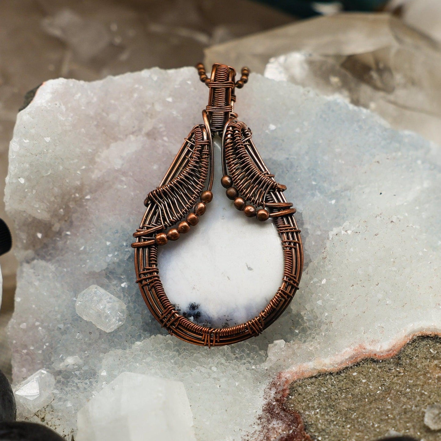 Dendritic Agate Wire Wrap Crystal Pendant – Wire Wraps