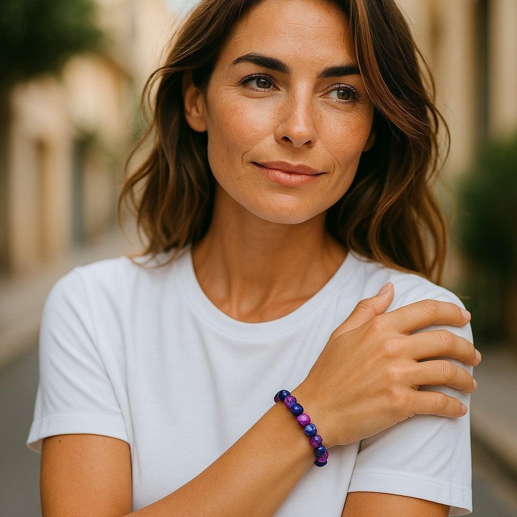 Dragon Veined Dyed Agate Bracelet