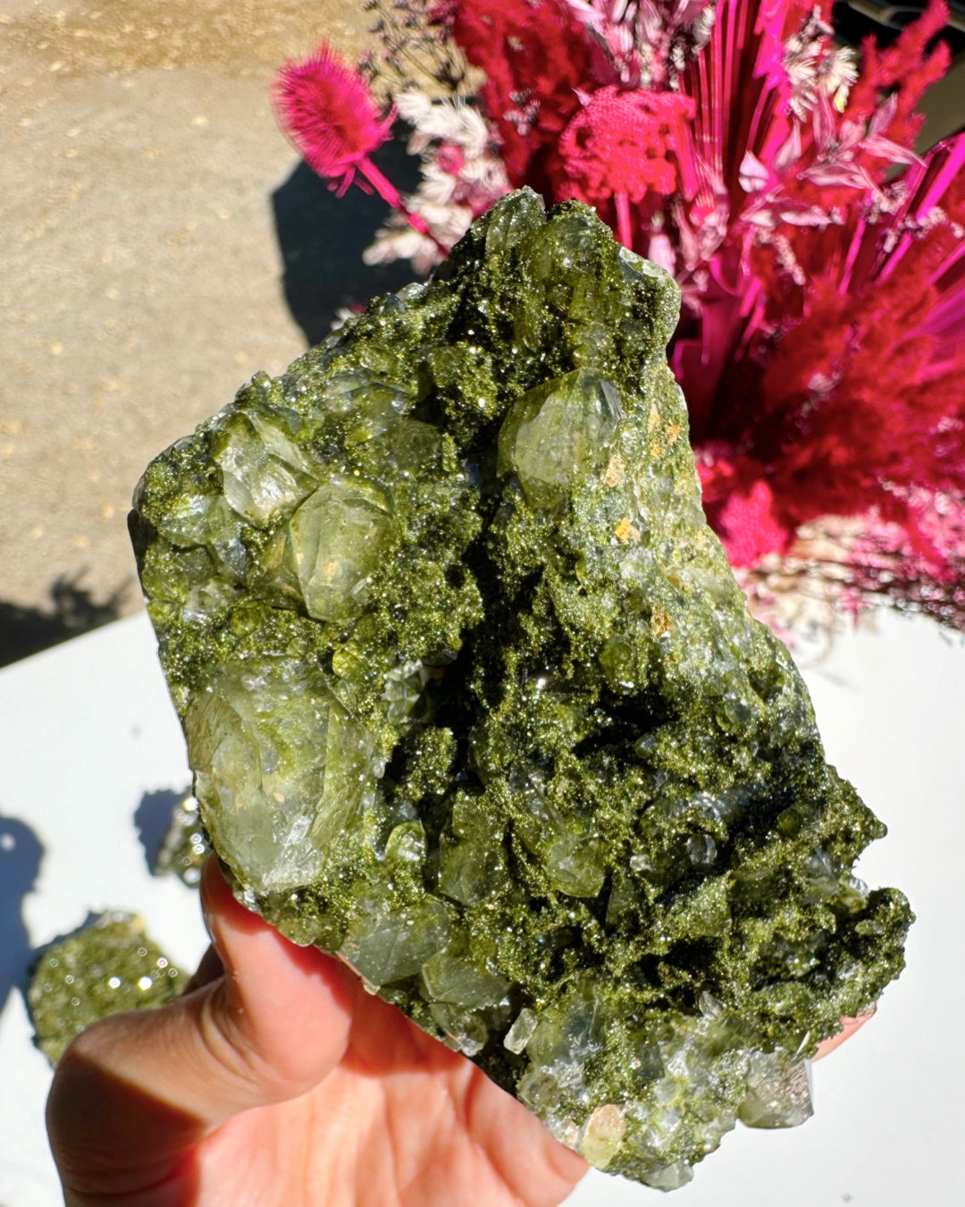 Epidote Quartz Cluster –