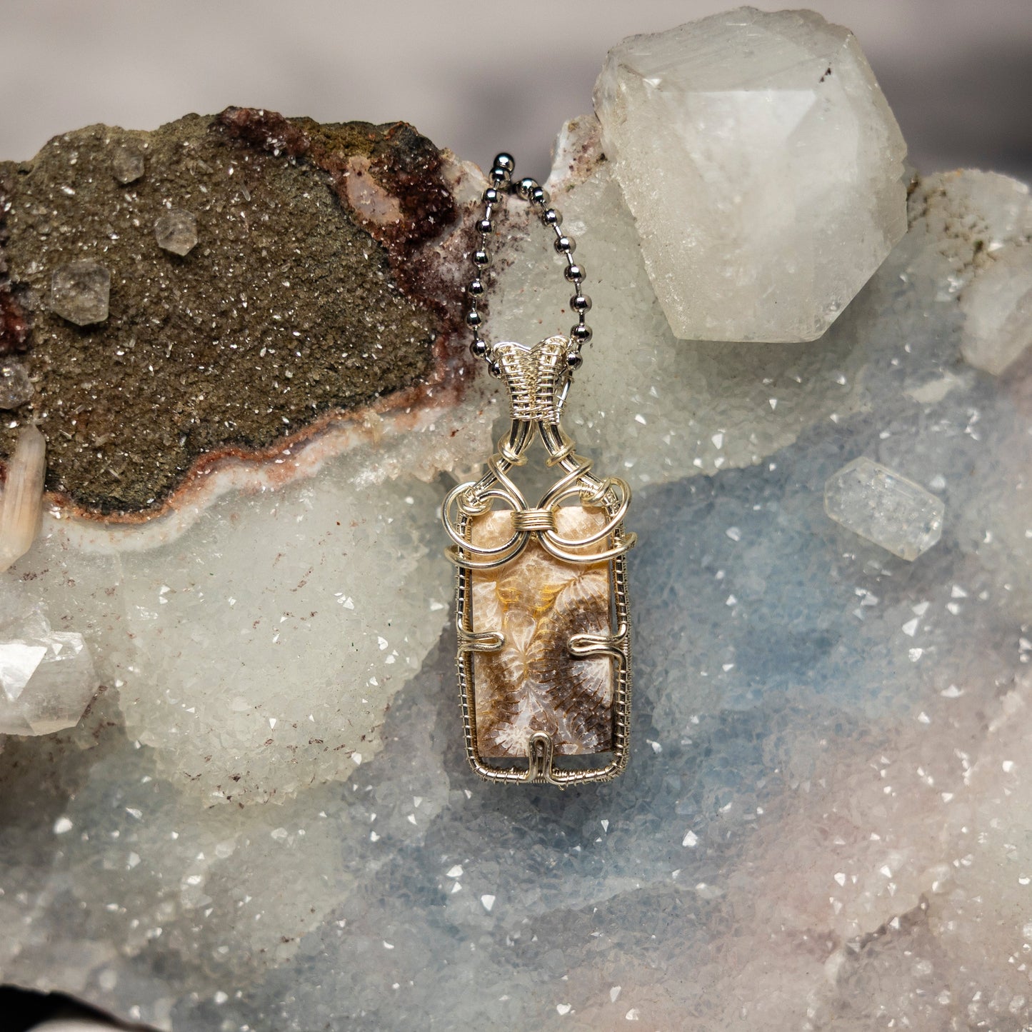 Feather Agate Wire Wrap Crystal Pendant – Wire Wraps