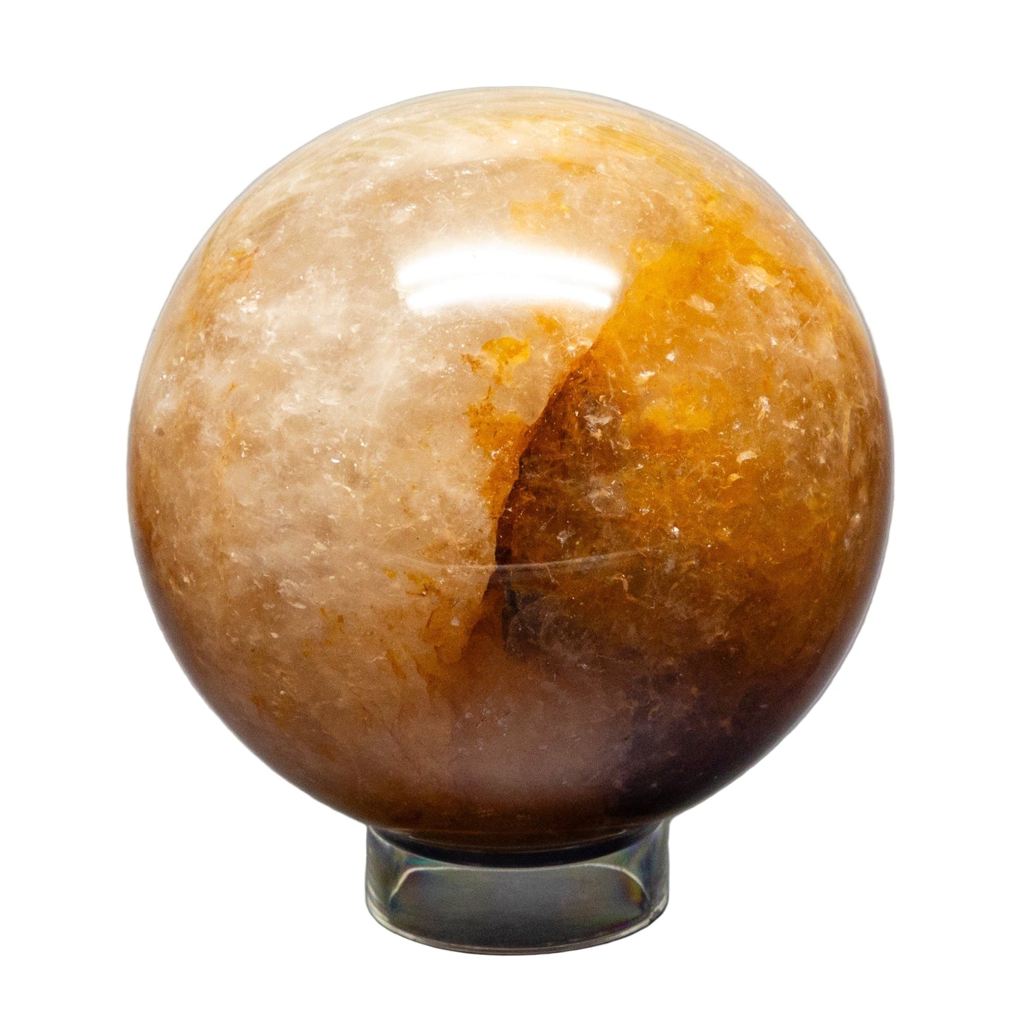 Ferruginous "Golden Healer" Quartz Spheres 75-77mm – Golden Healer Quartz 682g - 3.10" Spheres