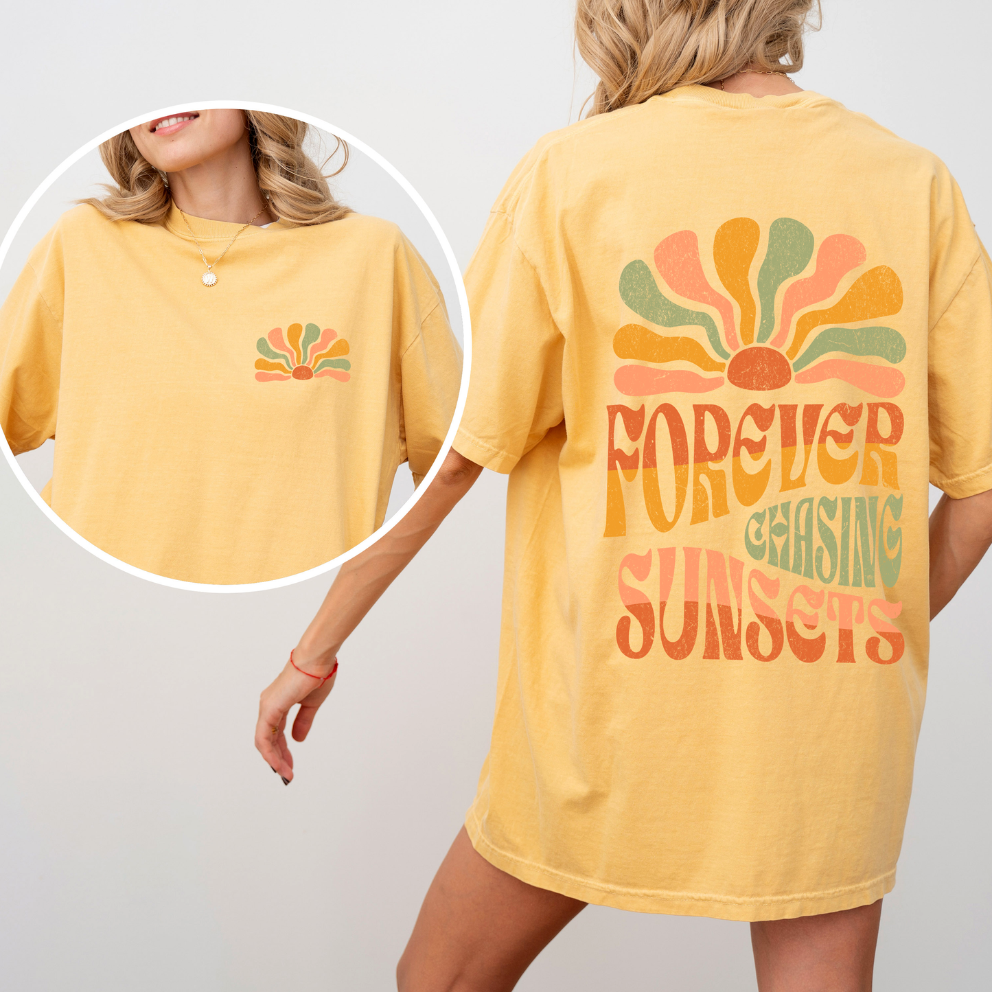 Forever Chasing Sunsets - Comfort Colors T-Shirt – Mustard T-Shirt
