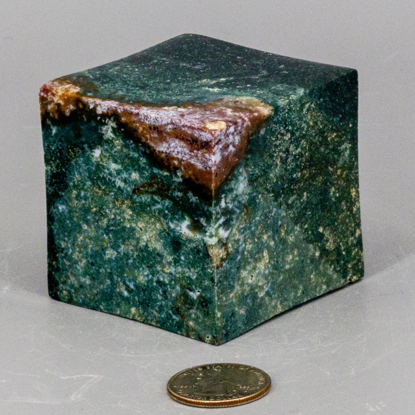 Green Jasper Cube with Cut Corner – Cubes