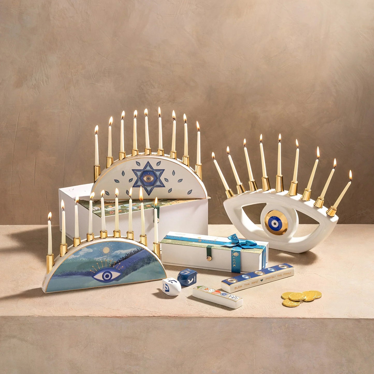 Awakened Hope Ceramic Evil Eye Menorah