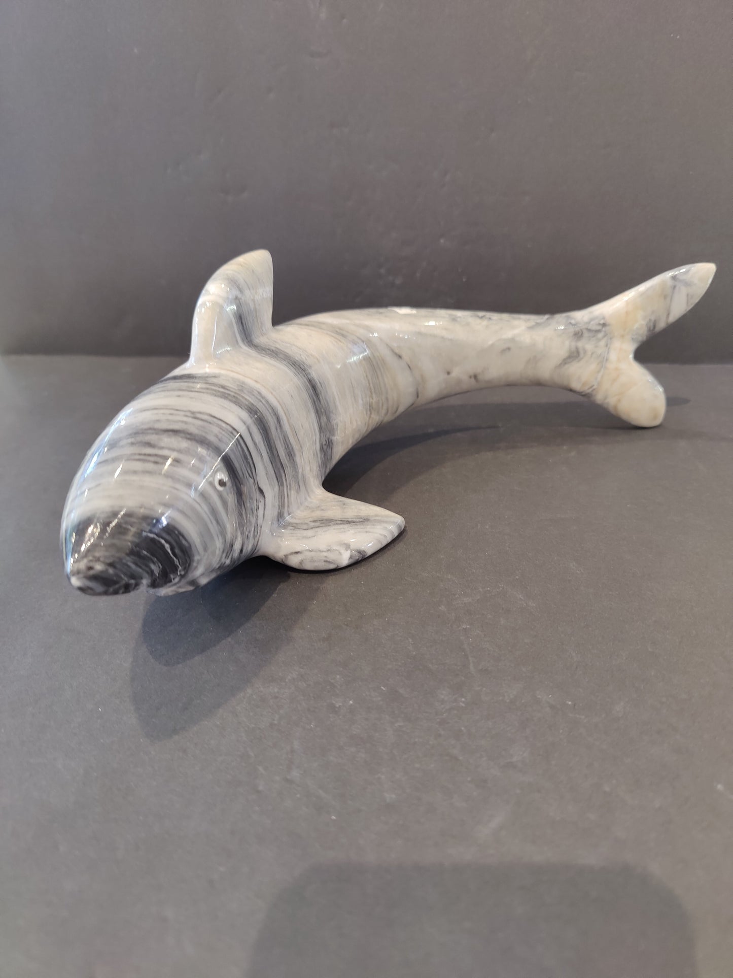 Onyx Shark Carving - Hand-Carved Stone Sculpture 30cm – Lapidary
