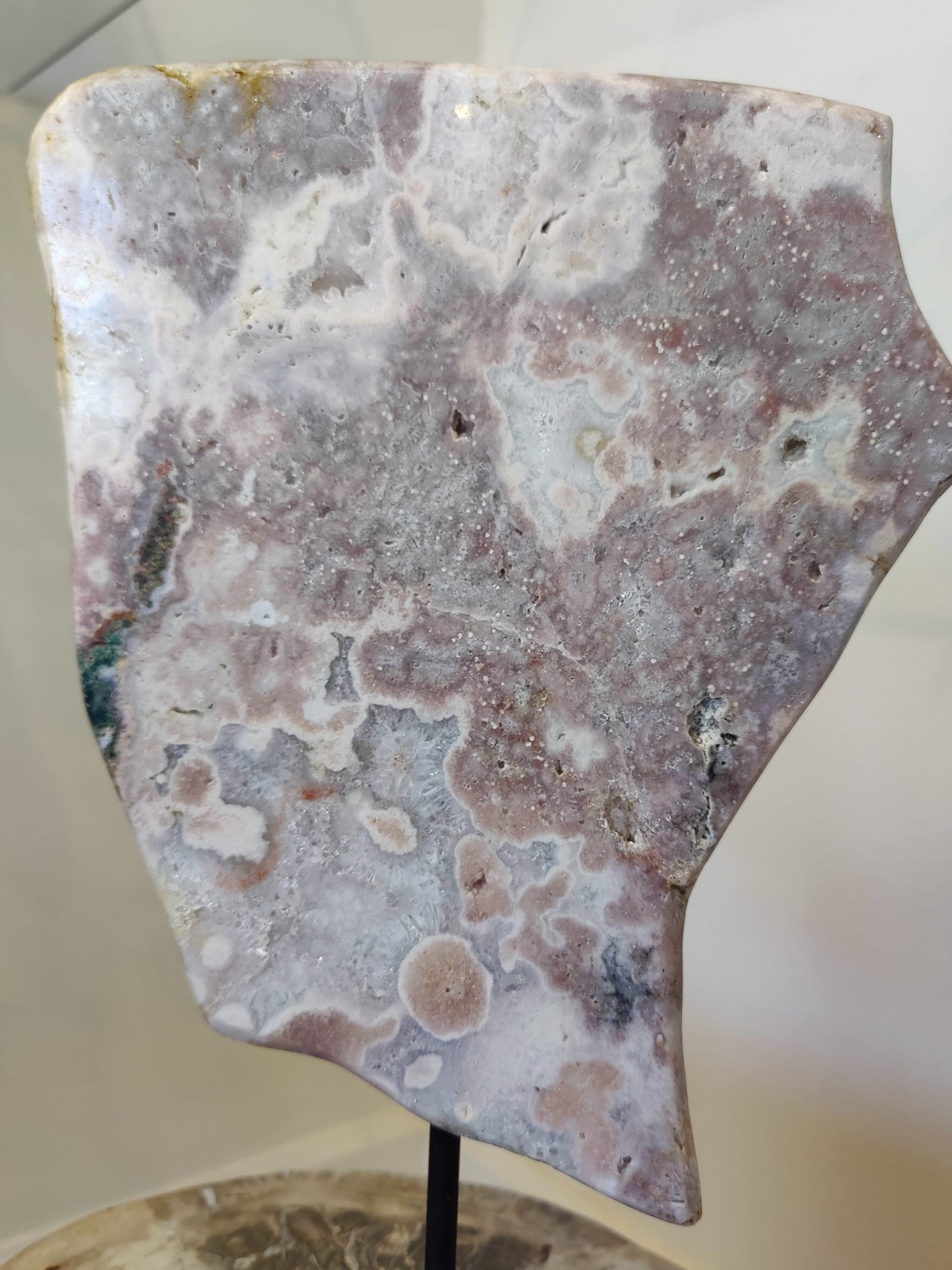 Pink Amethyst Polished Slab Sculpture on Metal Display Stand 3.16kg – Lapidary