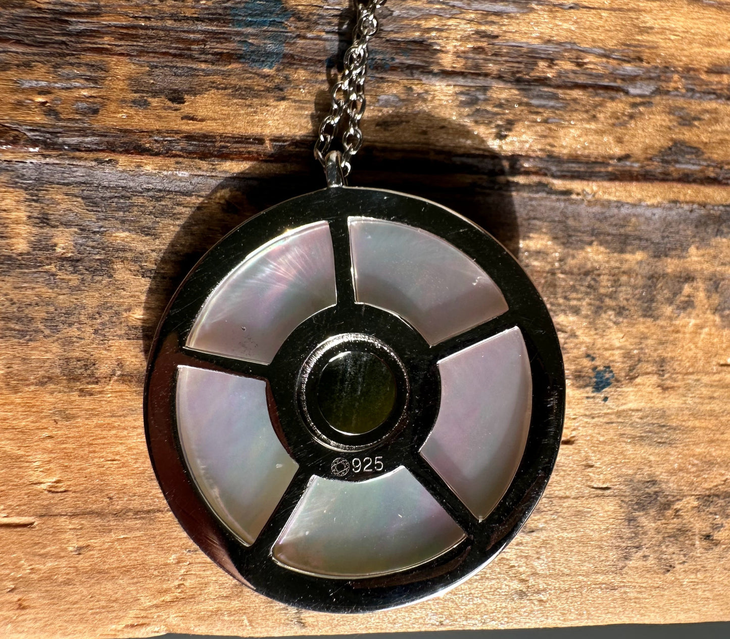 Canadian Jade and Mother of Pearl Pendant – Elegant Gemstone Jewelry –