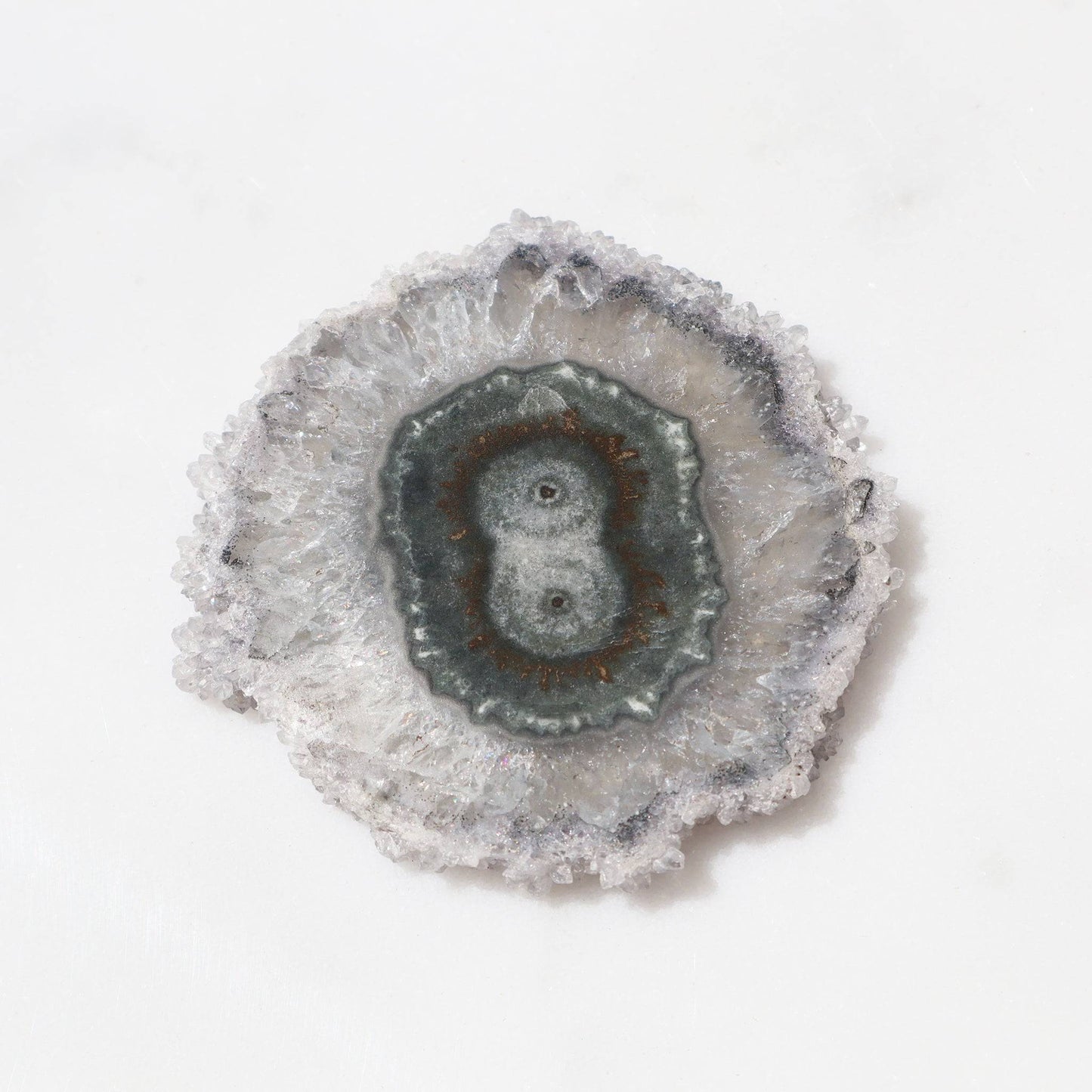 Gorgeous Green-Blue Agate Center Stalactite