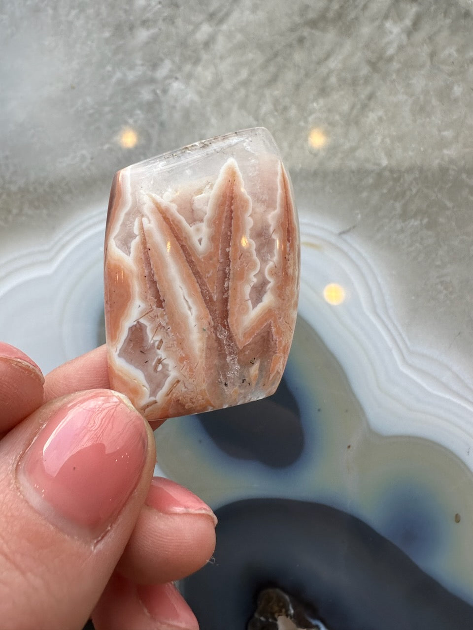 Apple Valley Agate Pseudomorph Cabachon