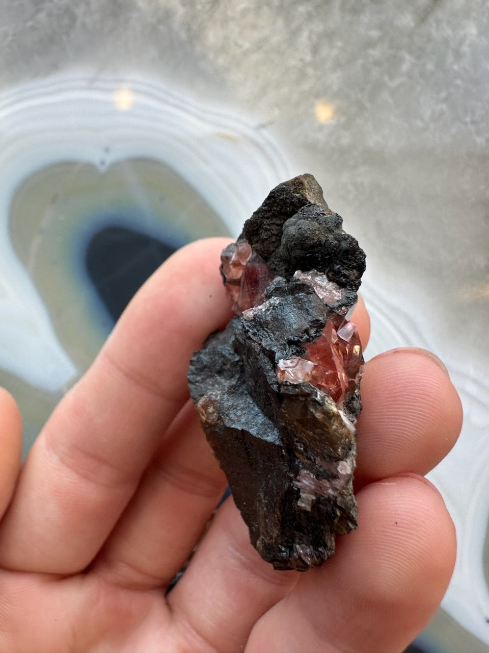 Rhodochrosite Gems on Matrix from Brazil โ Minerals
