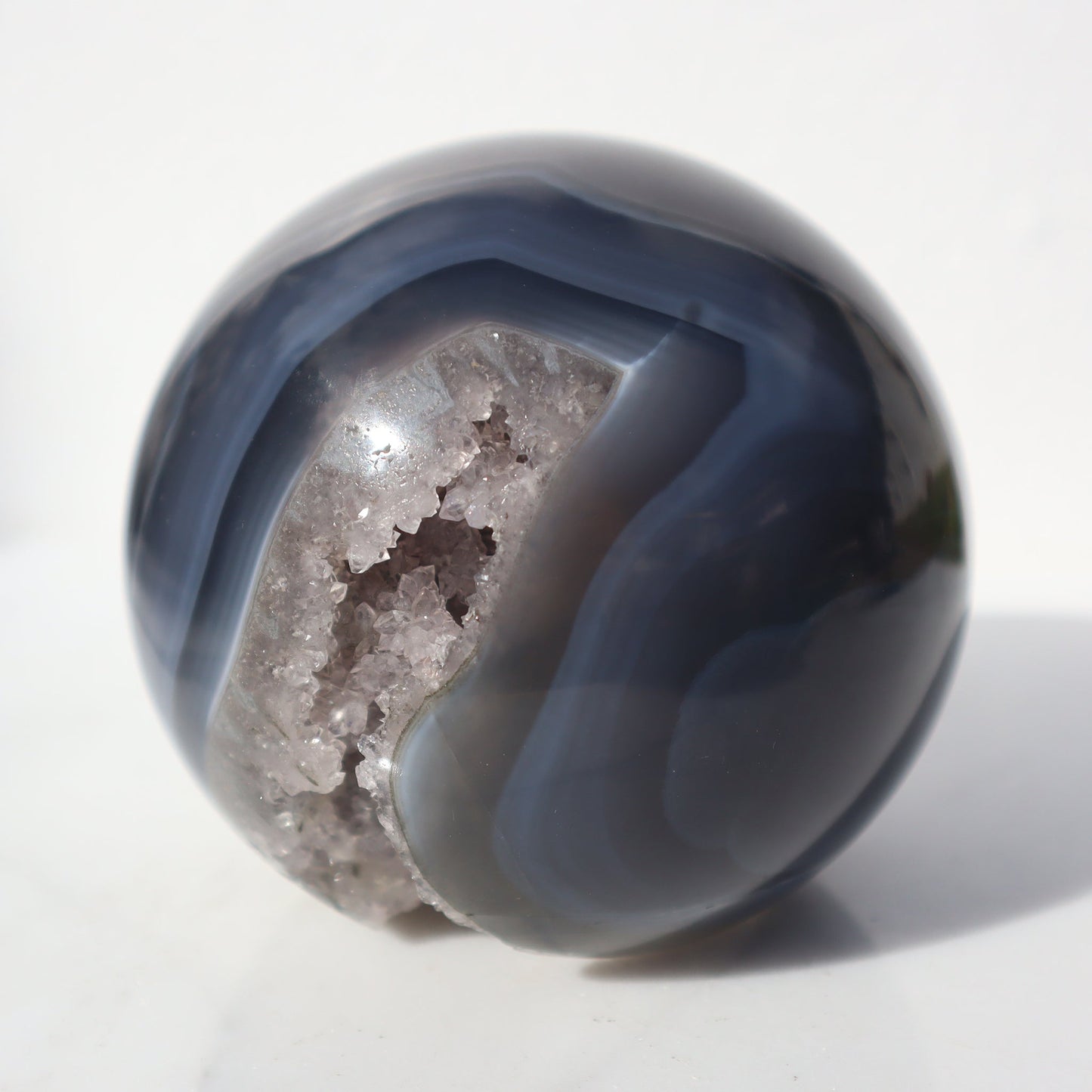 Agate Sphere with Stalactites