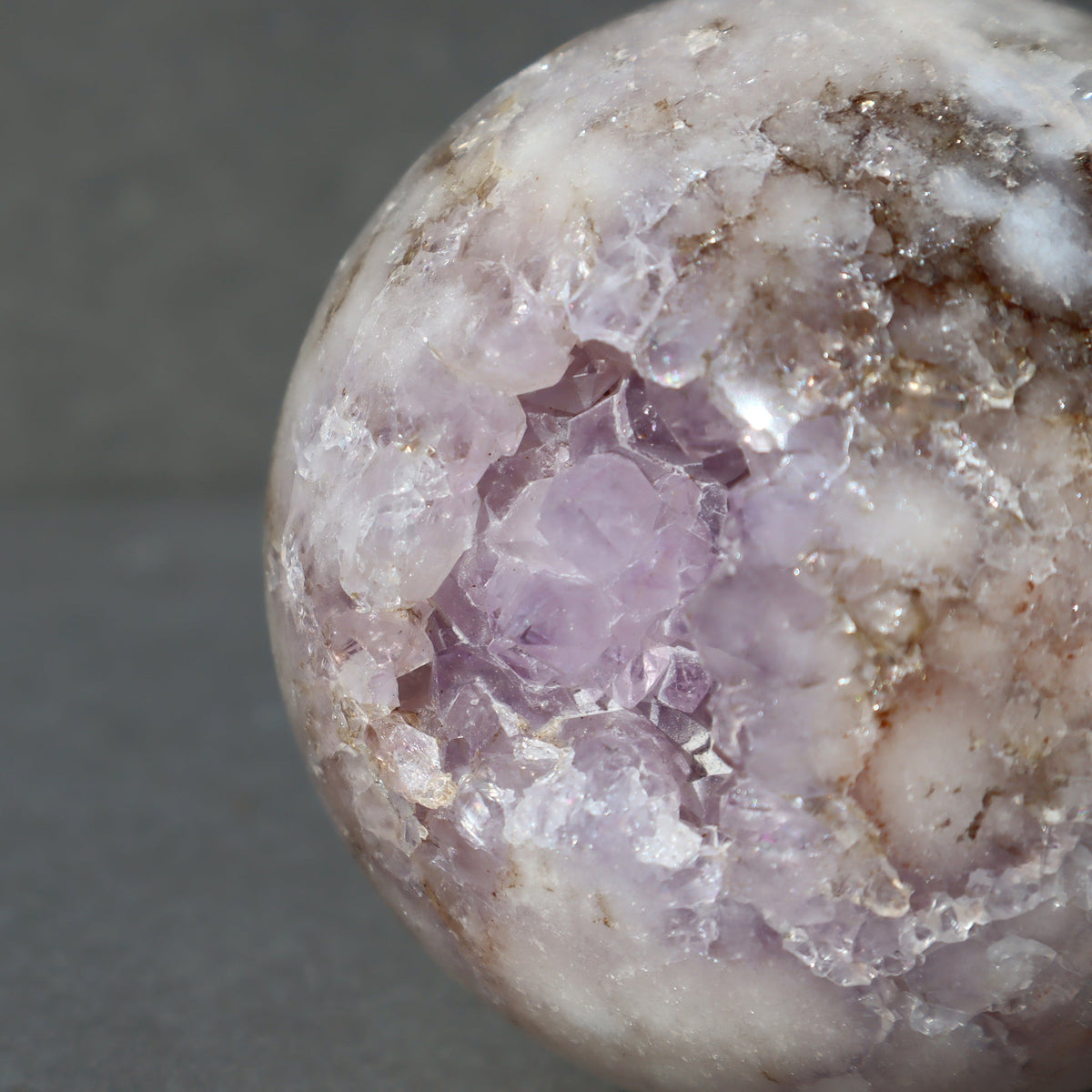 Pink Amethyst & Agate Sphere with Stand | Uruguay