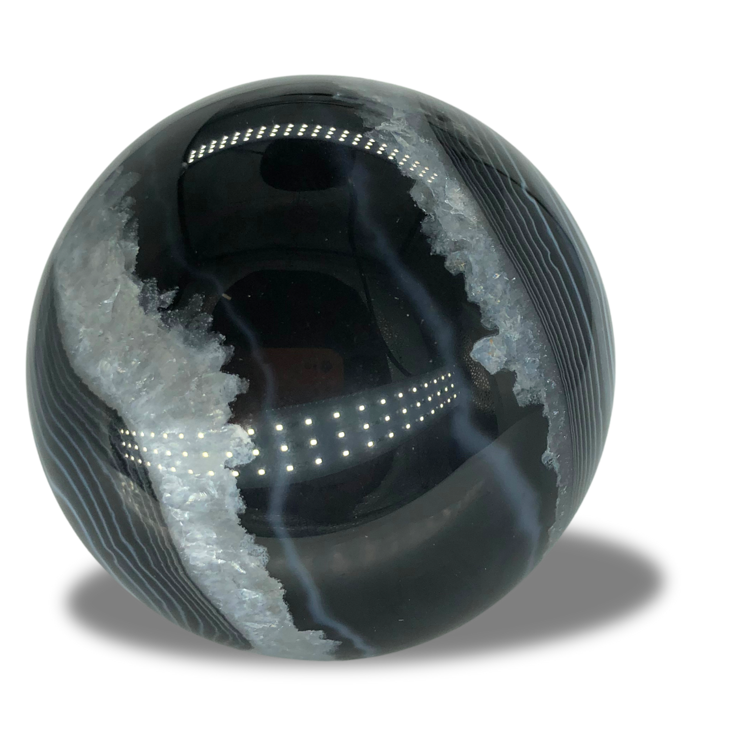 Black Banded Agate Sphere