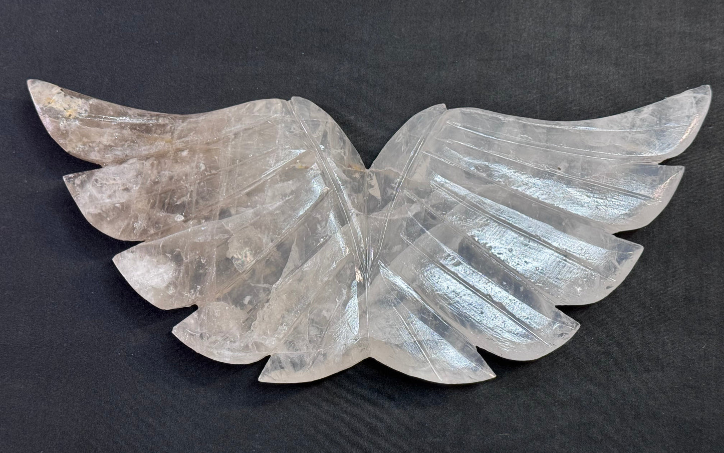 Crystal Carved Angel Wings – Ethically Sourced Hand-Carved Display