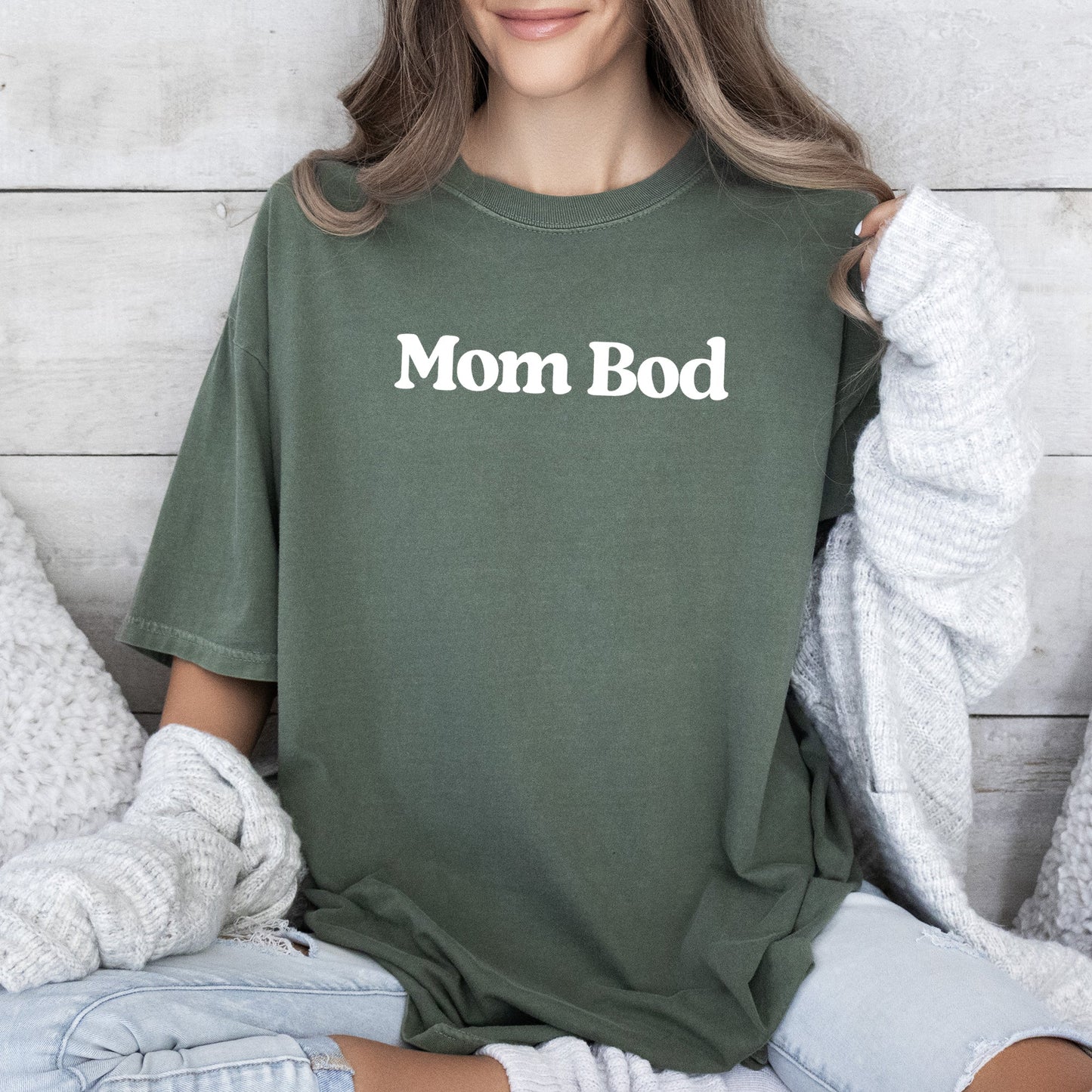 Mom Bod, Comfort Colors Tshirt, Mother's Day, Mama, Comfort Colors Tshirt – Moss Green T-Shirt