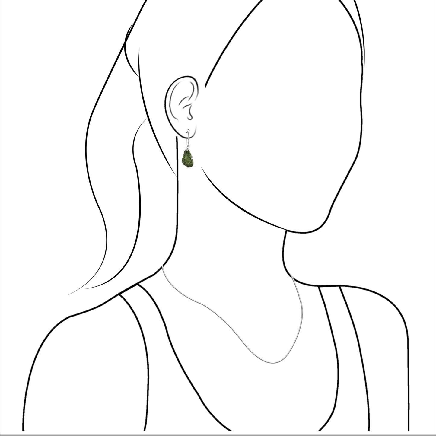 Moldavite Earrings Sterling Silver Raw Crystal Dangle, with authentication! – Crystal Earrings