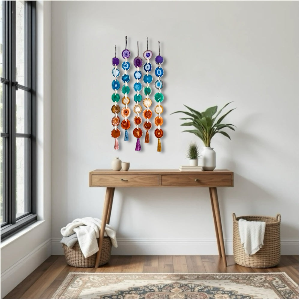 Rainbow Chakra Agate - Wall Hanging