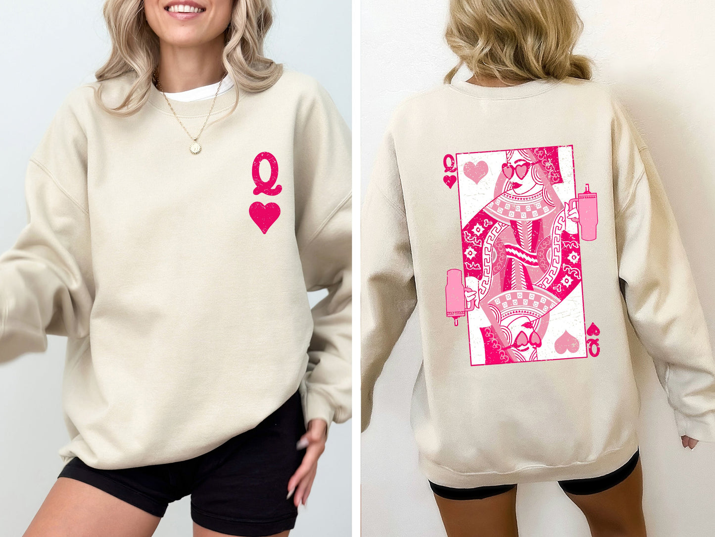 Queen of Hearts, Cards, Games, Valentine's Day Sweatshirt