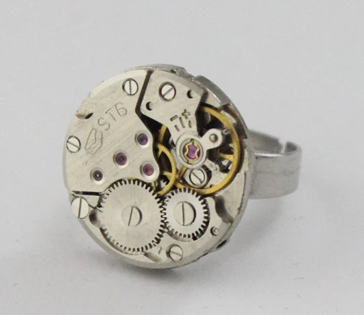 STEAMPUNK WATCH RING (ADJUSTABLE)