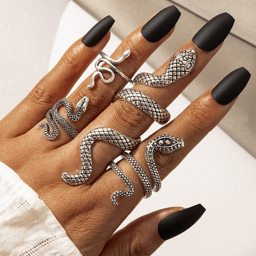 SERPENT RINGS (SET OF 4 - ADJUSTABLE) –