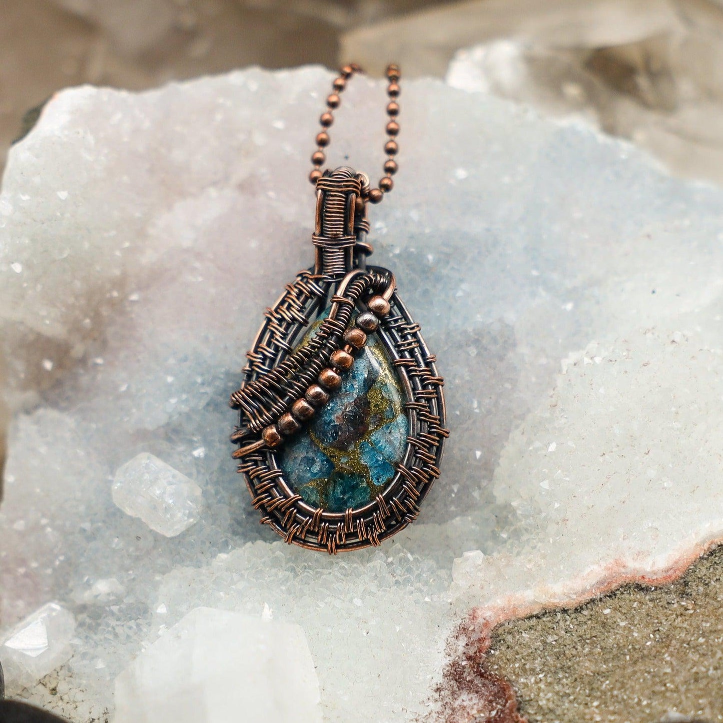 Sea Sediment Jasper Wire Wrap Crystal Pendant – Wire Wraps