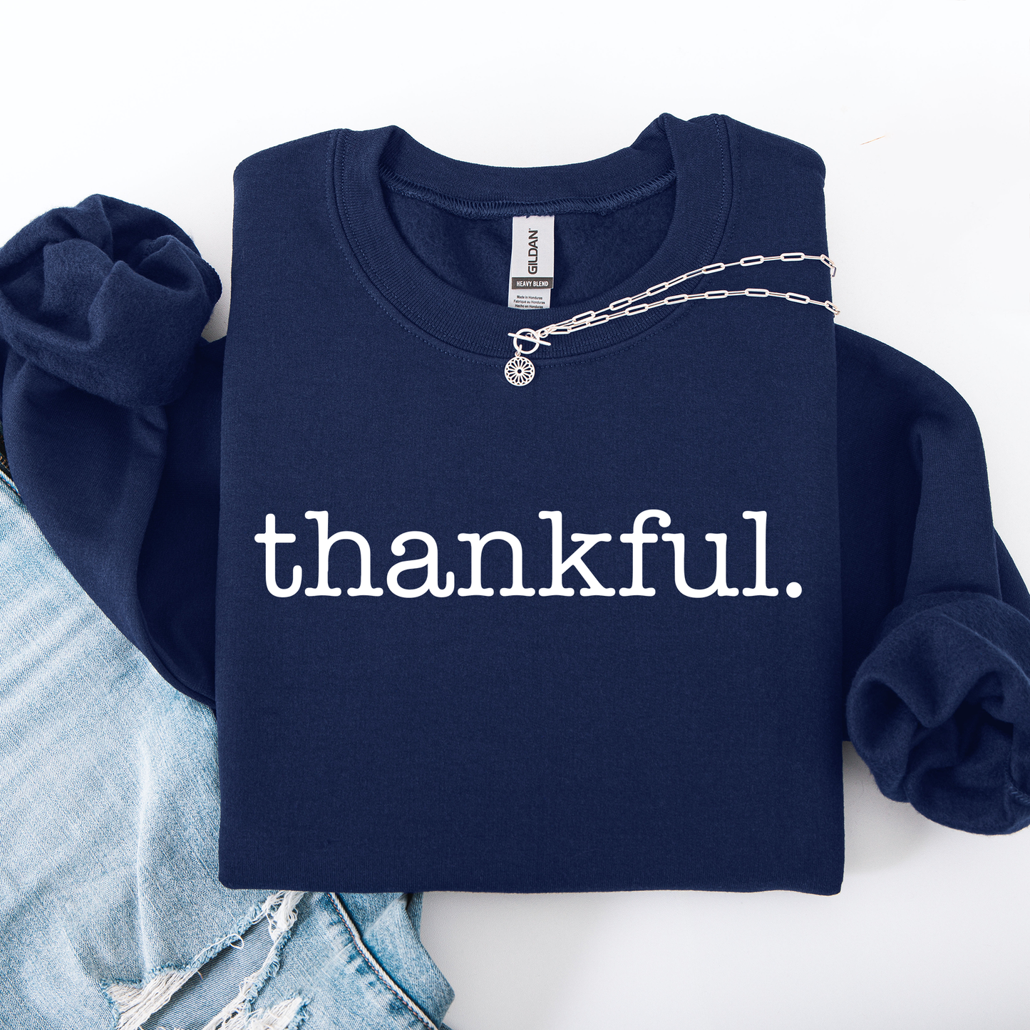 Thankful, Minimalist, Thanksgiving, Autumn, Fall Sweatshirt