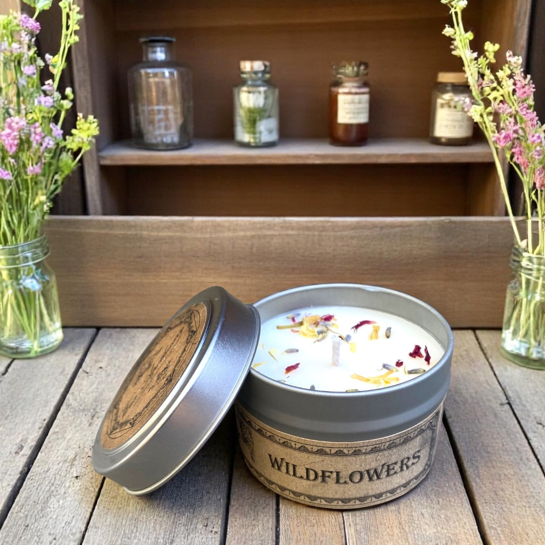 Wildflowers Botanical Candle Travel Tin –